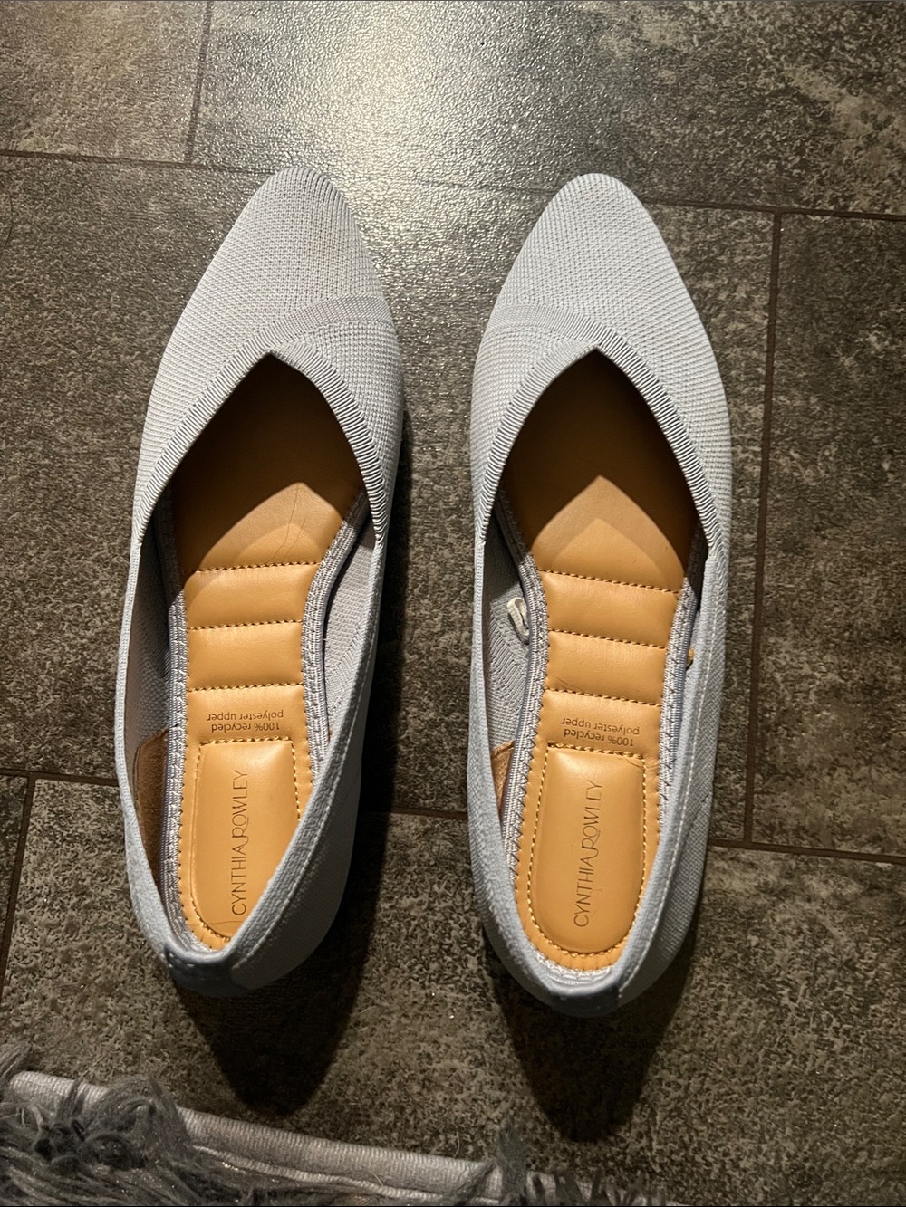 Cynthia Rowley Light Blue Knit Pointed-Toe Flats
